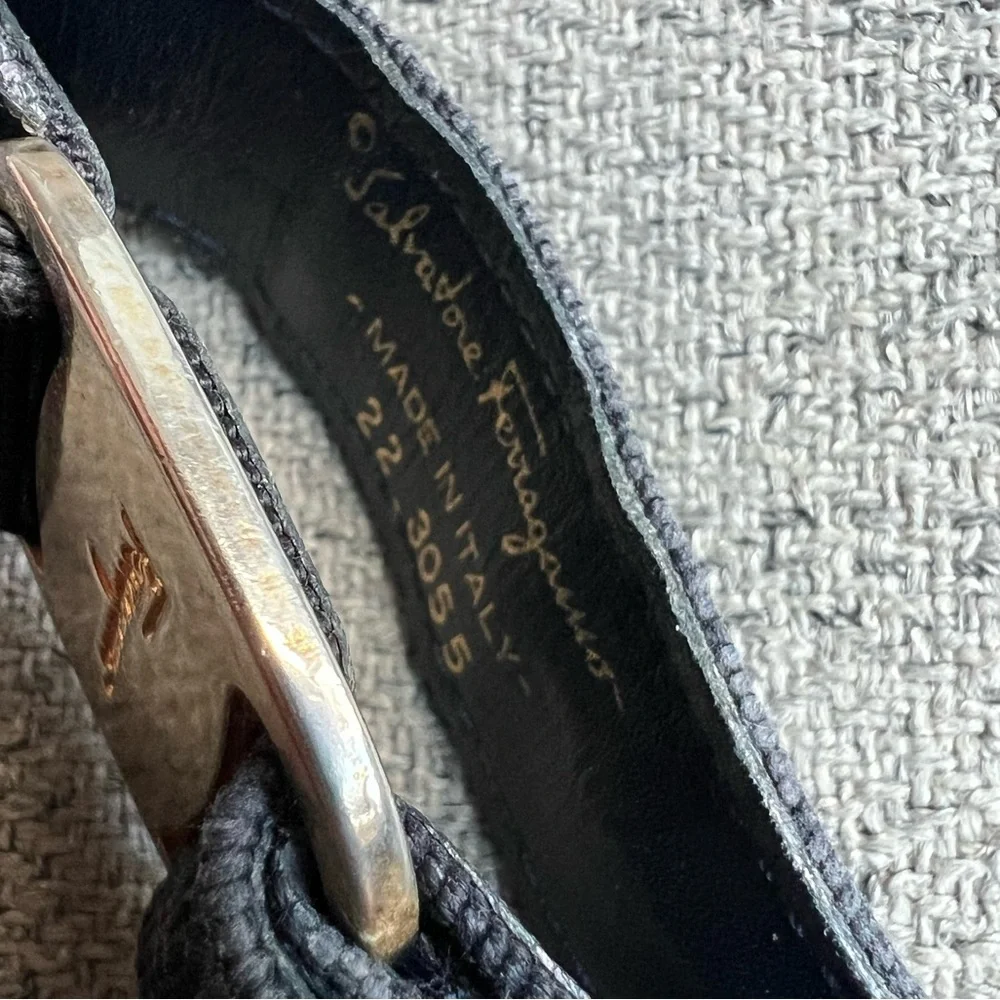 Salvatore Ferragamo Vara Bow Fabric Keychain with Silver Detail
